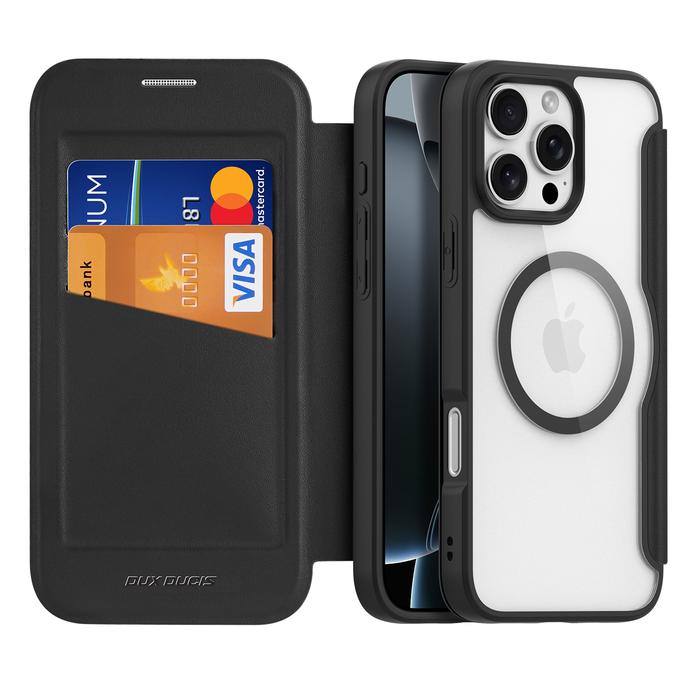 Gambar Case iPhone 16 Pro Max 16 Pro DUX DUCIS SKIN X PRO MagSafe Wallet Stand Potrait or Landscape Stand Magnetic Compatible With Card Holder Wallet Slot Kartu Buka Tutup Magnet Protective Cover Casing - Black, iPhone 16ProMax dari Primary Cares Official Kota Administrasi Jakarta Barat Tokopedia