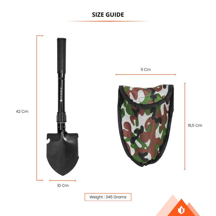 Gambar sekop lipat ultralight kuat cangkul mini berkebun camping outdoor - Bogaboo dari PERALATAN CAMPING GROSIR undefined Tokopedia