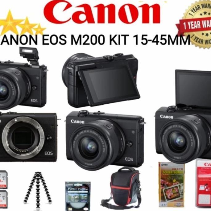 Gambar CANOM EOS M200 KIT 15-45MM/M200 KIT/KAMERA CANON EOS M200 RESMI - PAKET 128GB+QCC dari KAMERA_STOREE undefined Tokopedia