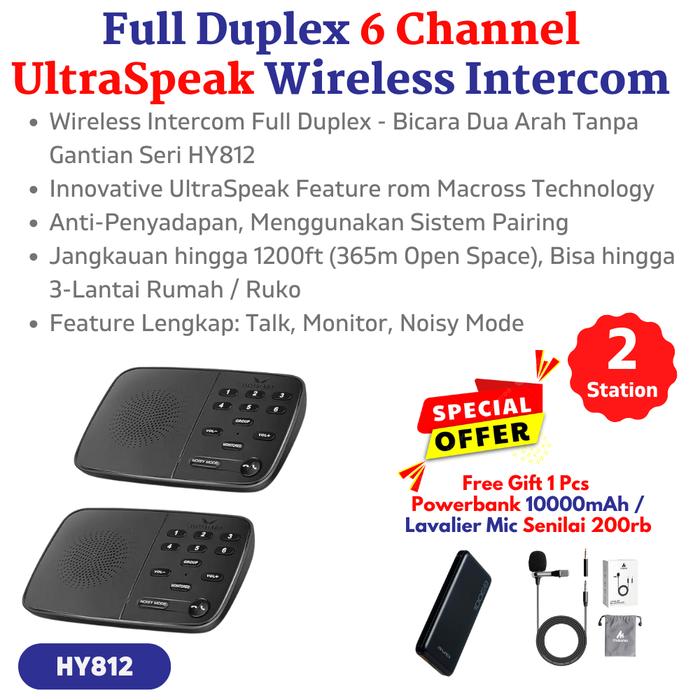 Gambar Home Smart Wireless Intercom FM 10CH Interkom Interphone HY810 2 Pcs - HY812 New dari The Trusted Brand undefined Tokopedia