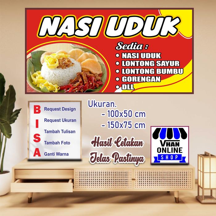 Gambar Cetak Spanduk Banner Jualan Nasi Uduk Atau Lontong Sayur Keren Bagus - 100x50 cm dari vhan fariz undefined Tokopedia