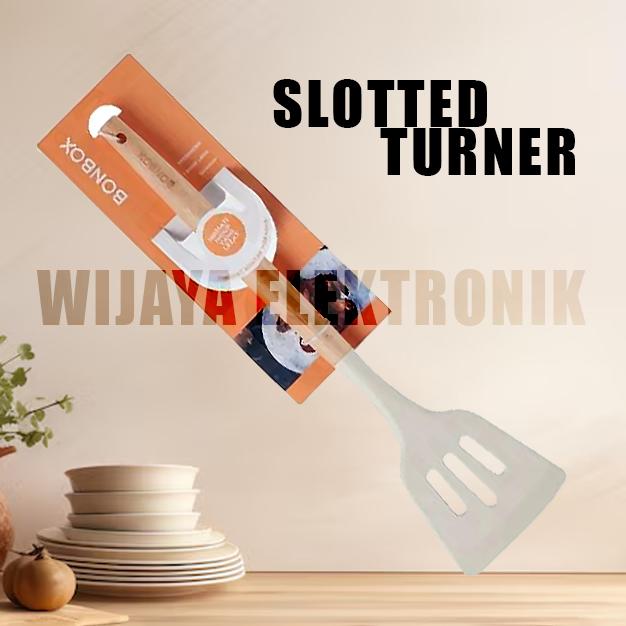 Gambar BONBOX WOOD SILIKON SPATULA KITCHEN UTENSIL DENGAN BAHAN SILICONE PREMIUM TAHAN PANAS HINGGA 240°C SANGAT AMAN DIGUNAKAN  SPATULA TURNER SLOTTED TURNER SOUP LADLE SOLET - SILIKON SLOTTED dari WIJAYA ELEKTRONIK SEMARANG undefined Tokopedia
