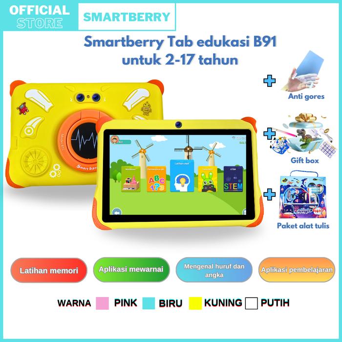 Gambar SMARTBERRY SMART2030 KIDS STUDY TAB B91 Kids Tablet / Tablet Anak / Tablet Edukasi / Tablet 7 Inch / Tablet PC / Tablet Android / 4/128 GB / Kids Gift / Hadiah Anak / Rekomendasi Hadiah / Zoom / WhatsApp / Play Store / 2 Camera - Kuning dari PT Indonesia Mega Elektronik undefined Tokopedia