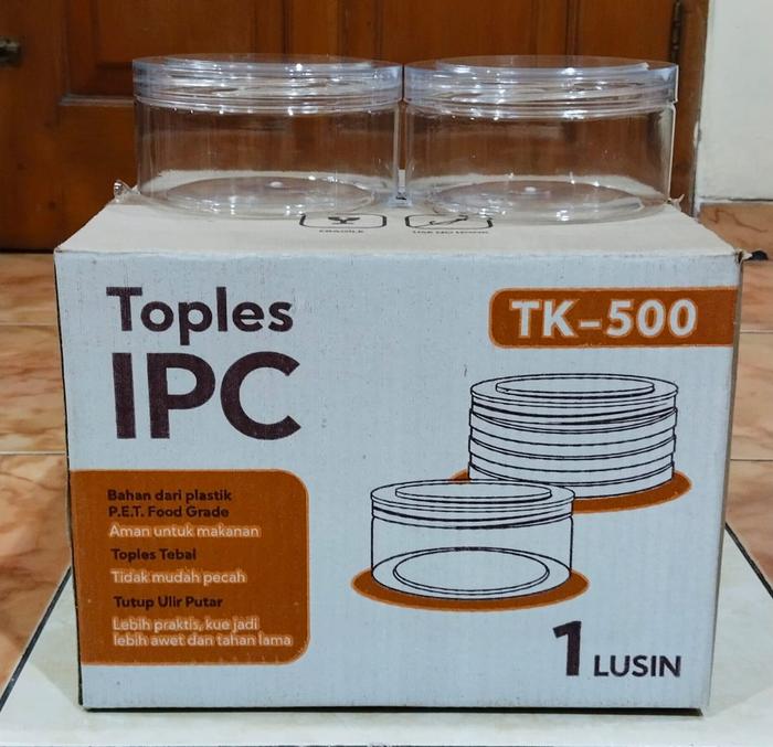 Gambar Toples Kue Nastar 500 Gram ANTI PECAH Tutup Ulir / Toples IPC TK-500 / Model Bulat dari RC - Shopping undefined Tokopedia