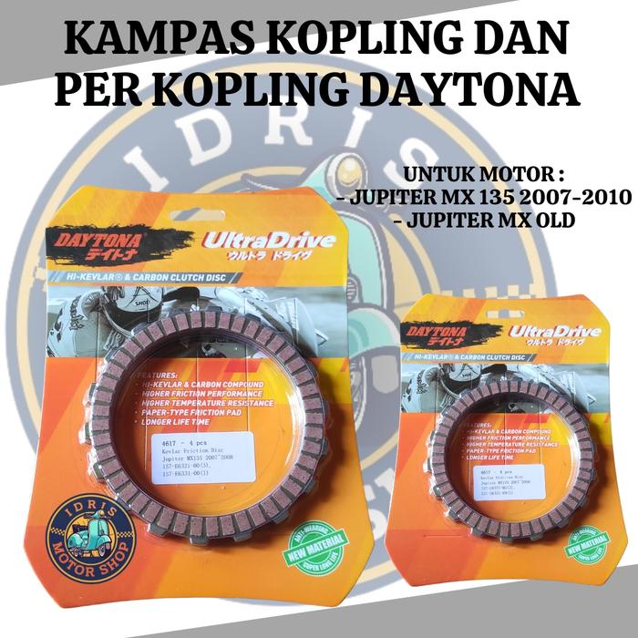Gambar Kampas kopling dan per kopling daytona Jupiter Mx 135 Old isi 4 lembar - Kampas Dan Per dari Idris motor shop undefined Tokopedia
