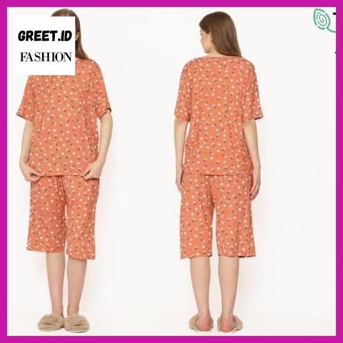 Gambar GREET.ID GREET NIGHT WEAR - Baju Tidur Tencel Motif MIX Celana 3/4 Size BD XL - TC-045 dari GREET.ID undefined Tokopedia