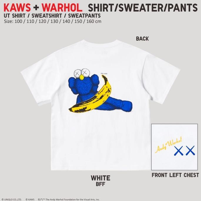 Gambar KAWS WARHOL UT SHIRT KIDS UNIQLO KAWS ANDY WARHOL KAOS ANAK SWEATER PANTS - Shirt WhiteBFF, 160 cm (14y) dari y5store undefined Tokopedia