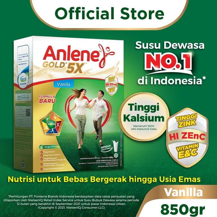 Gambar READY STOCK Anlene Gold 5X Susu Bubuk Dewasa Vanila 850g - Nutrisi Tinggi Kalsium Untuk Tulang, Sendi, dan Otot Ori!! - Default dari teguh_farma undefined Tokopedia