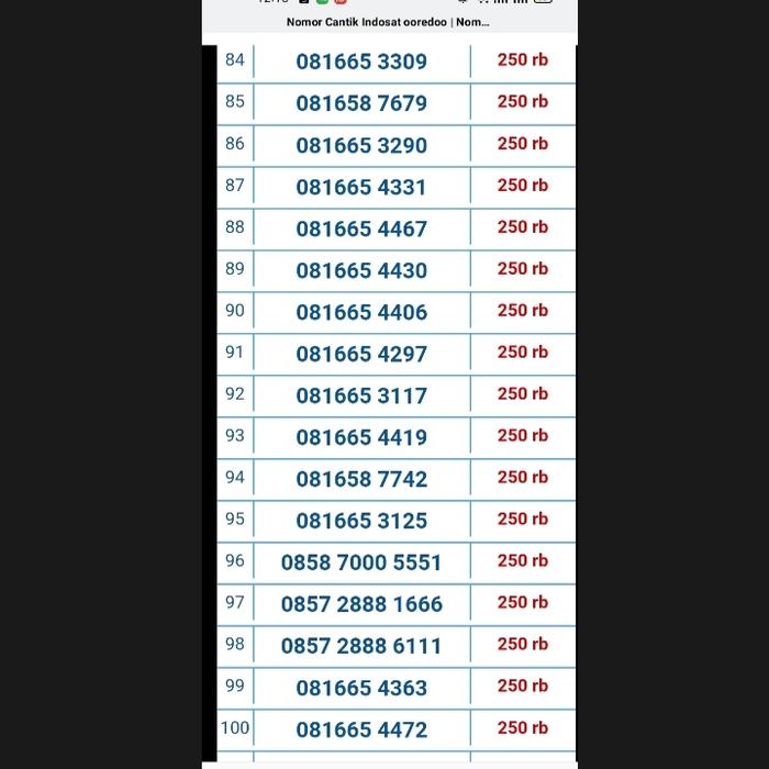 Gambar NOMOR CANTIK INDOSAT 250K dari 88 cilacap undefined Tokopedia