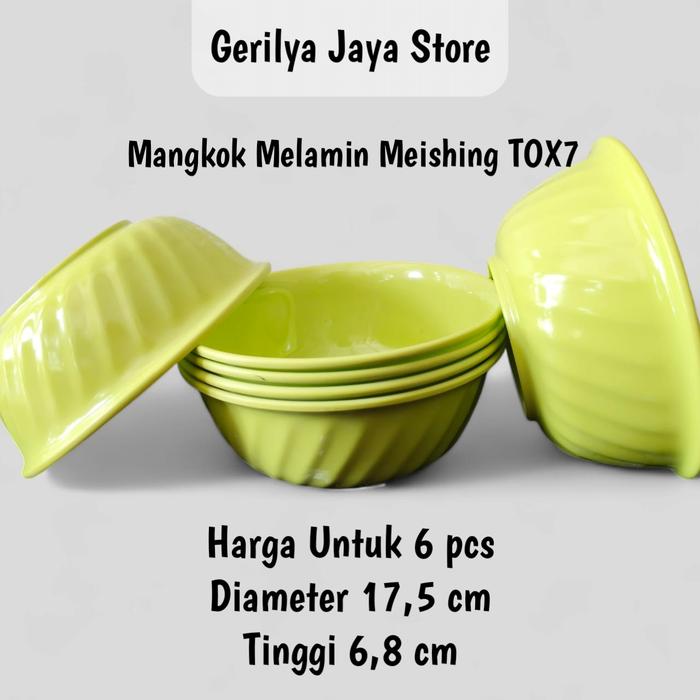 Gambar mangkok Melamin  Meishinh 7 inch Tox7 6 pcs dari Gerilya Jaya Store undefined Tokopedia