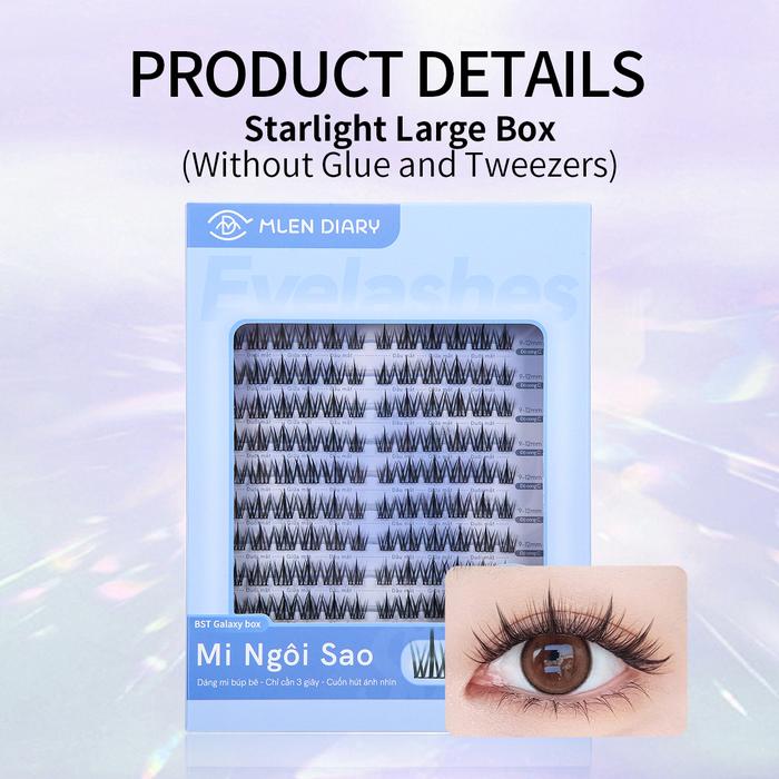 Gambar MLEN DIARY STARS Series Bulu Mata Palsu Keriting C Alami Individu yang Dapat Digunakan Kembali -Panjang 9-12 mm- Set Ekstensi Bulu Mata Mlen Diary dengan Lem - MAX dari MLEN DIARY Beauty Shop undefined Tokopedia
