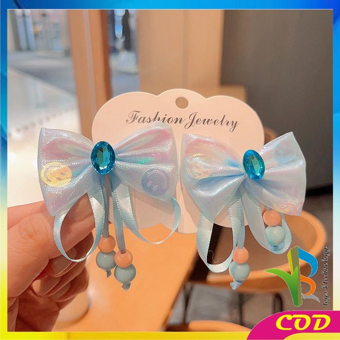 Gambar [COD] RB C1156 Jepitan Pita Anak Ikat 2 Set Aksesoris Rambut Anak Perempuan / Jepit Pita 2pcs Set Jepit Rambut Anak Pita Lucu - BIRU  dari RB TOYS AND TECHNOLOGY undefined Tokopedia
