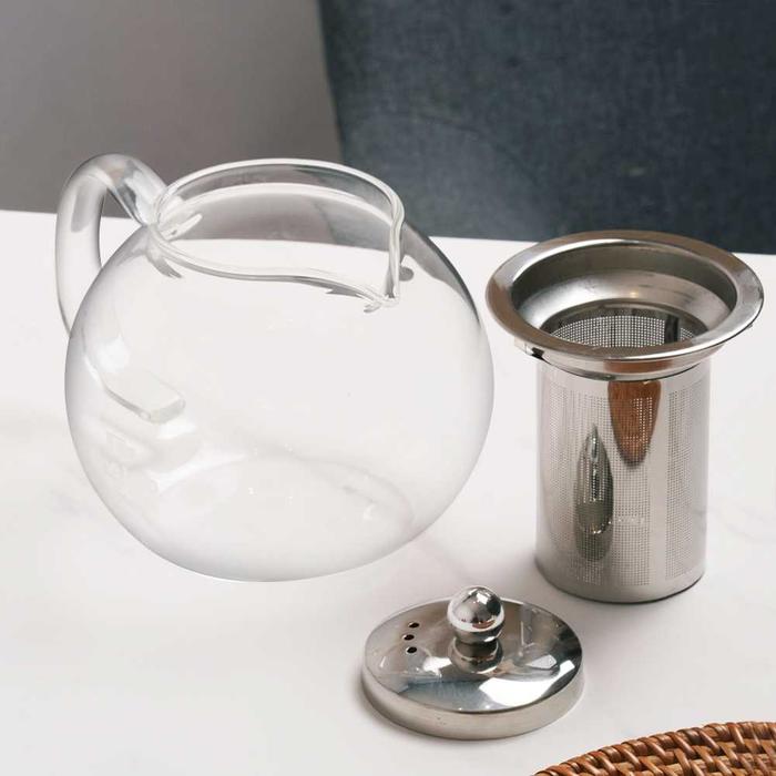 Gambar Teko Teh Kaca Teapot Tahan Panas Api Glass with Saringan Teko Rempah ada Saringan - 1300ml dari YUKI SMARTHOME undefined Tokopedia