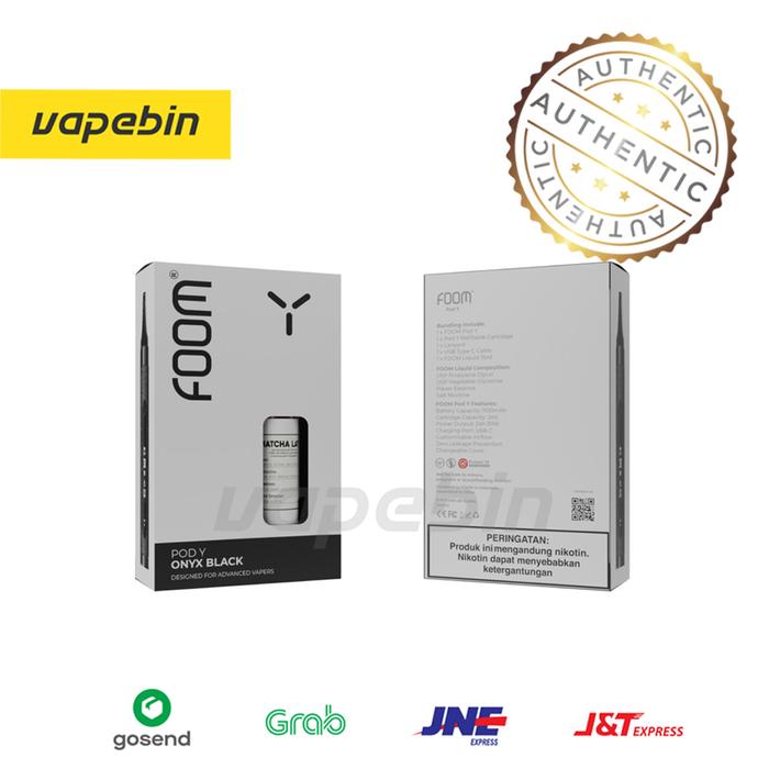 Gambar FOOM Y ONYX BLACK + FOOM SALT NIC 15ML - FOOM Y BUNDLING POD KIT - MATCHA LATTE dari VapeBin undefined Tokopedia