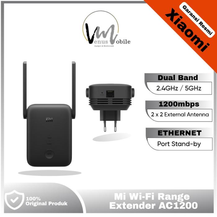Gambar Xiaomi WiFi Range Extender AC1200 Dual Band Mi N300 repeater penguat jangkauan signal - Black AC1200 dari Venus Mobile undefined Tokopedia
