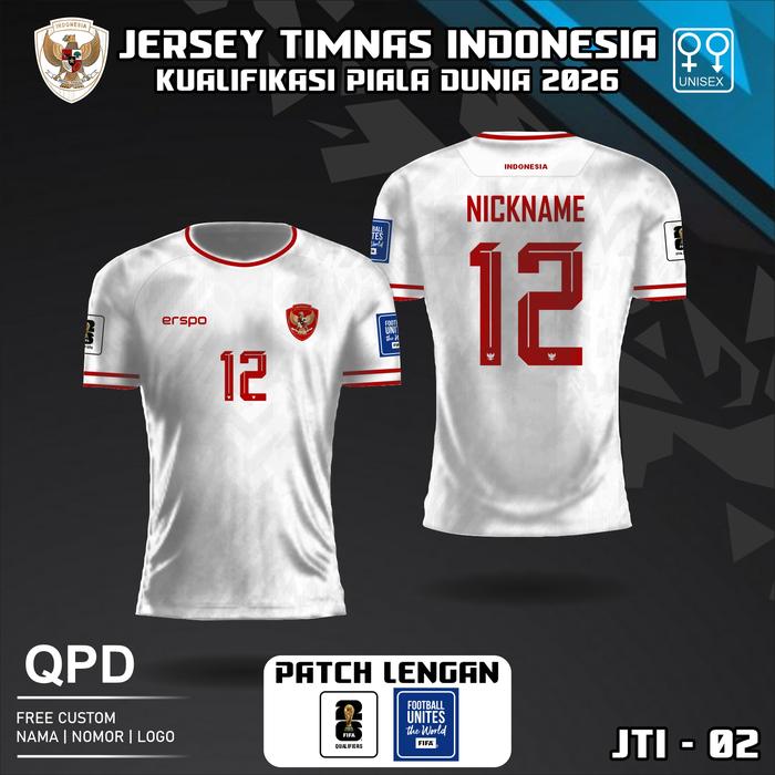 Gambar Jersey timnas indonesia terbaru baju kaos bola piala asia U23 2024 free custom nama dan no punggung - Putih, XS dari kaosjerseytokobaru undefined Tokopedia