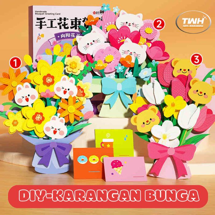Gambar DIY KARANGAN BUNGA FLOWER BOUQUET HADIAH UNTUK HARI GURU KARYA ANAK-ANAK SEKOLAH Mainan Edukasi Kerajinan Tangan dari Toys Warehouse TWH undefined Tokopedia
