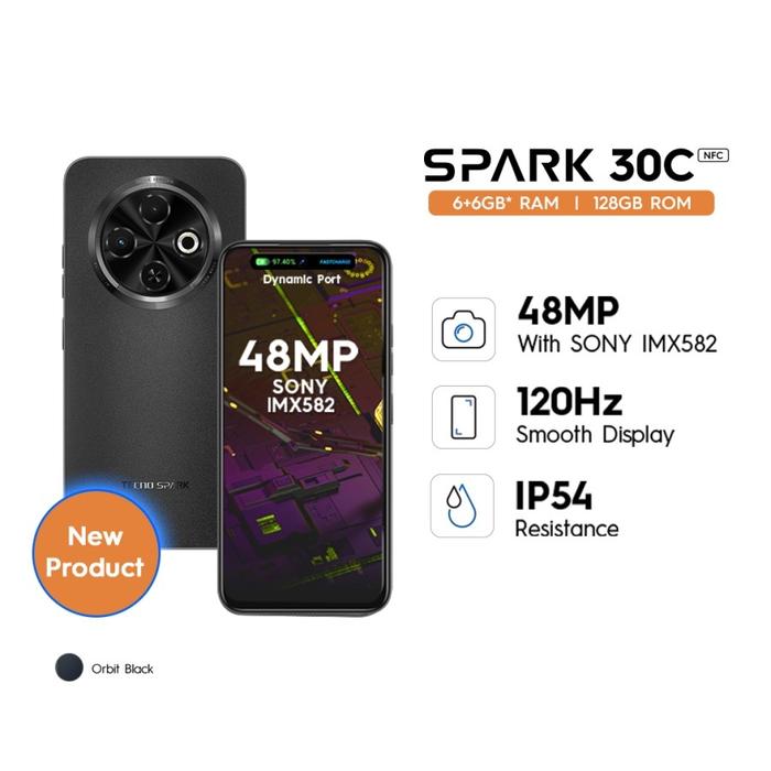 Gambar Tecno Spark 30C 6/128GB 6.67 Inch Garansi Resmi - Orbit Black, 6/128GB dari Andalas Cellular_NEW undefined 5 Tokopedia