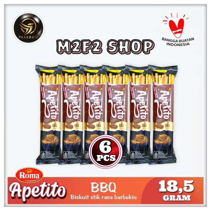 Gambar Roma Apetito Biskuit Stik Renyah & Gurih Semua Rasa BBQ | Pizza | Sour Cream | Tomato - 18,5 gr (Harga 6 Pcs) - BBQ dari M2F2 Shop - Paseban undefined Tokopedia