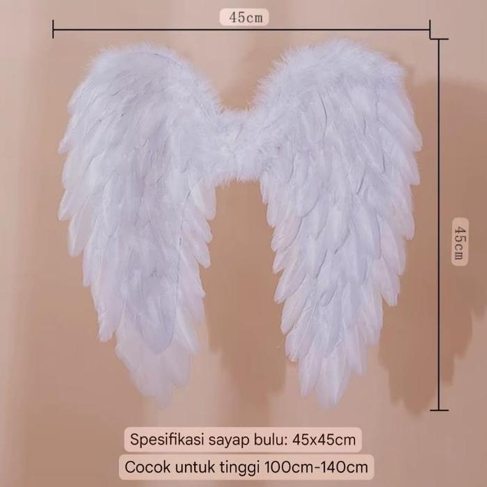 Gambar Promo Ready siap kirim INSTAN atau SAMEDAY sayap malaikat angel peri white sayap devil iblis black 2 ukuran cosplay kostum drama natal Halloween property properti berbagai model warna dan ukuran wing - Putih M2 45*45 dari Masdiv112 Store undefined Tokopedia
