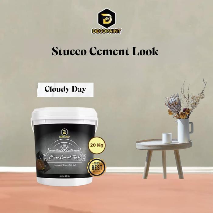 Gambar 20Kg Cat Tembok Semen Ekspos - Cat Stucco Cement Look - Cloudy Day dari Decorative Paint Shop undefined Tokopedia