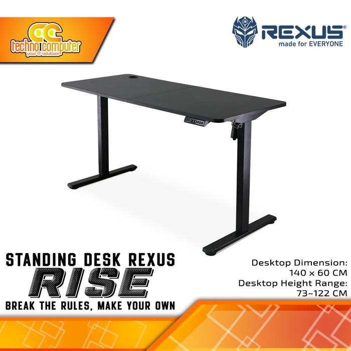 Gambar MEJA GAMING REXUS RISE RXD-146 With Electric Adjustable Height - Hitam dari Techno Computer Bali undefined Tokopedia