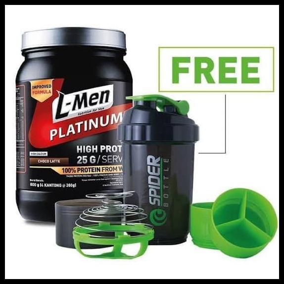 Gambar Terlariss L-Men Platinum 800Gr Whey Protein +Free Spider Shaker Lmen Harga Promo - Kacang Hijau, Shaker Spider dari Haikal Mart24 undefined 4 Tokopedia