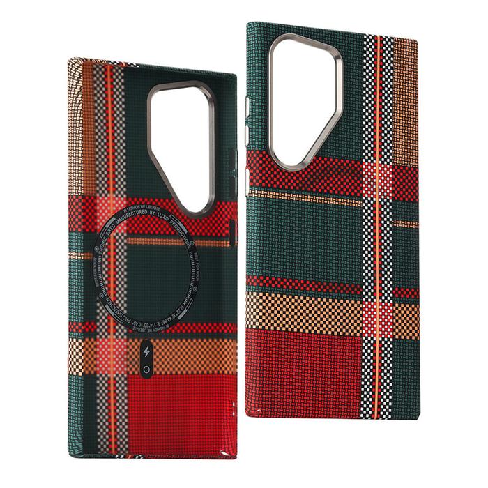 Gambar Case Samsung Galaxy S24 S23 Ultra Plus 5G Mountain Carbon Thin Slim Anti Crack MagSafe Magnetic Armor Casing Cover - Tartan Green, S23 Ultra dari XPRNC STORE undefined Tokopedia