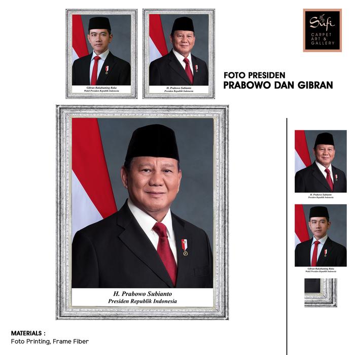Gambar Foto Presiden dan Wakil Presiden Bingkai Eksklusif - BG.Putih-7135S, A2 dari Sufi Carpet undefined Tokopedia