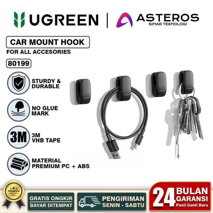 Gambar UGREEN Hanger Hook Gantungan Kabel Kunci Tempel Dinding Hook Sticker - 80199 4PCS dari ASTEROS OFFICIAL undefined Tokopedia
