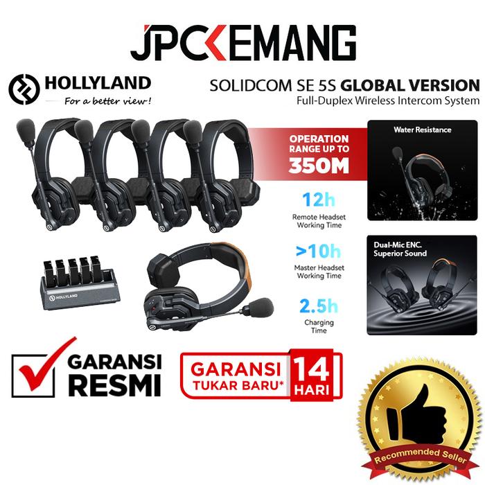 Gambar Hollyland Solidcom SE Global Version 5S 5-Person Full-Duplex Wireless Intercom Headset Garansi Resmi - 5S (Global) dari JPC Kemang undefined Tokopedia