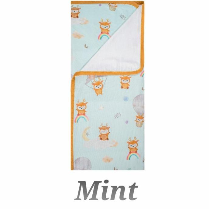 Gambar NEW HIKARUSA BLANKET DOUBLE LAYER TENCEL MOTIF SKY DEER MURAH - MINT, L - 150x200cm dari toko_Noval90 undefined Tokopedia