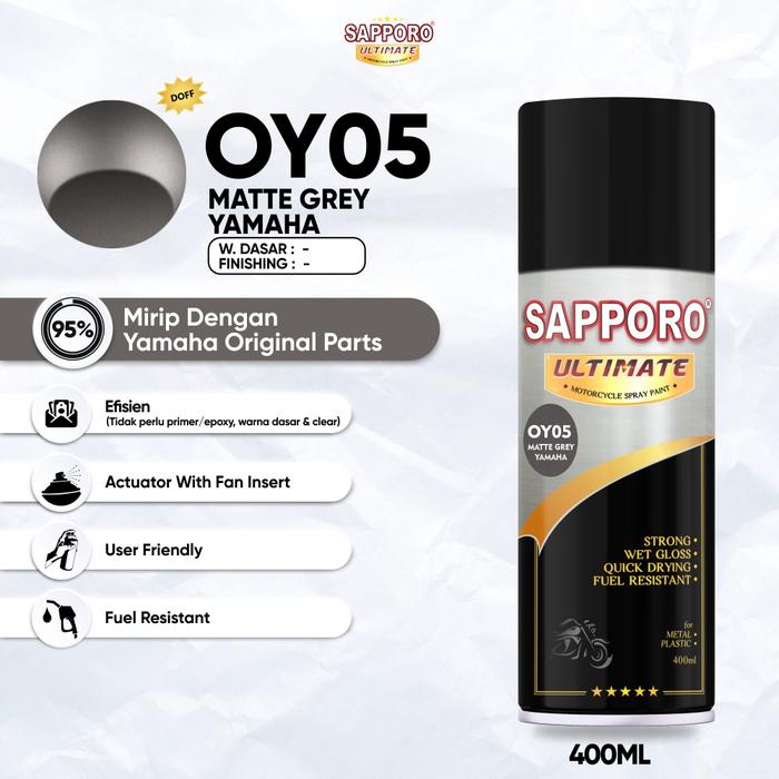 Gambar Sapporo Ultimate OY05 Matte Grey Yamaha / Cat Aerosol Terbaik dari Sapporo Ultimate undefined Tokopedia