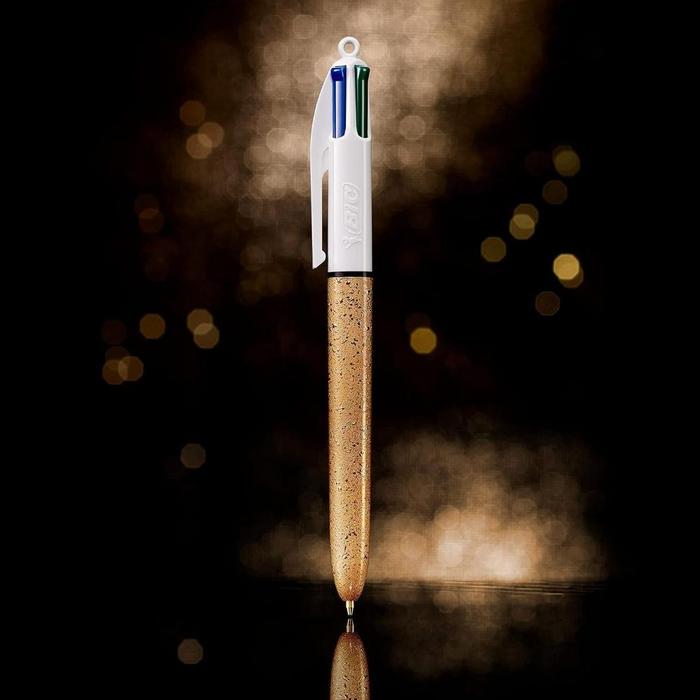 Gambar Bic Shine 1.0 mm 4 Color Ballpoint Pen - Textured Gold dari Drawshine undefined Tokopedia