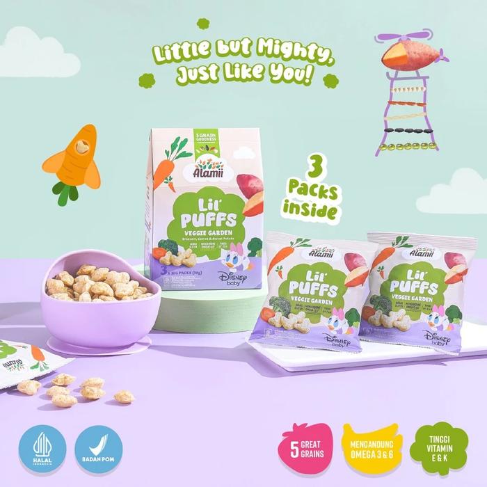 Gambar Alamii Lil' Puffs Disney Edition - Snack Sehat Bayi - 30 g (3 pcs x 10 g) - VEGGIE GARDEN dari Weesteps undefined Tokopedia