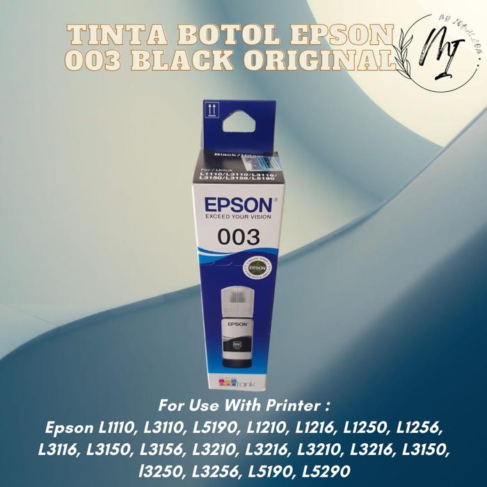 Gambar Tinta Botol Epson 003 Black, Cyan, Yellow, Magenta Original - Black dari My Iqbal Com undefined Tokopedia