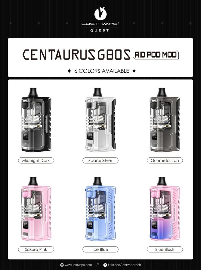 Jual Centaurus G80S 80W 18650 AIO Pod Mod Kit with Centaurus Boro Tank by  Lost Vape - MIDNIGHT DARK - Kota Bandung - Eliquid Kingdom | Tokopedia
