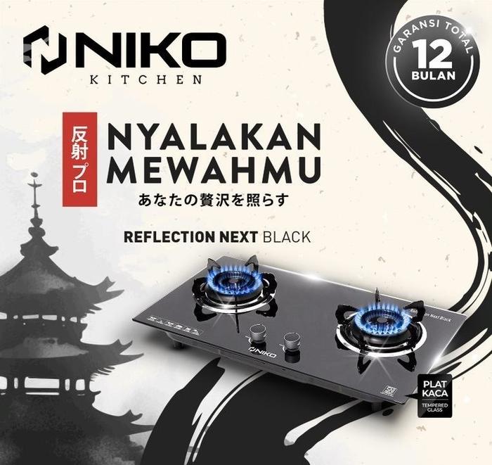 Gambar Kompor Gas Kaca Tanam dan Meja Niko Reflection Next Black 2 Tungku / Reflection Pro Phatom - Pro Mirror 3 Tungku - Next Black 2 dari Saluran Berkah Mandiri undefined Tokopedia
