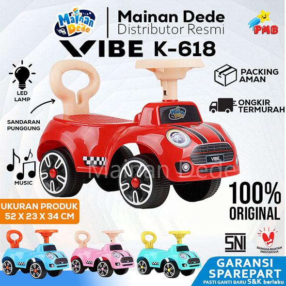 Gambar Mainan Anak mobil Mobilan Dorong TOLOCAR PMB K618 VIBE Mobil Aki Anak Ride on - Merah, DUS BAWAAN dari Mainan Anak Dede undefined Tokopedia