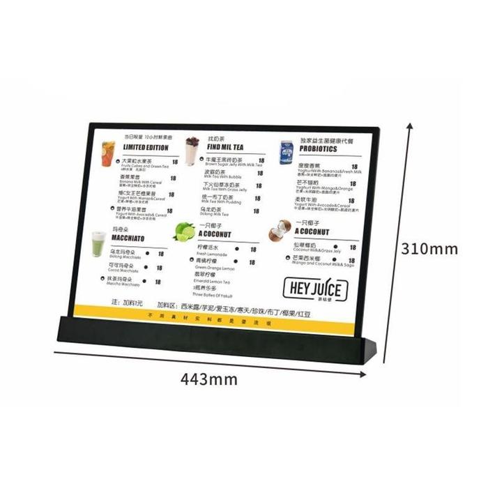 Gambar Display Menu Led Stand Akrilik Lampu Menu Board Akrilik Display Holder Menu - A3-Hitam dari naviera shop1 undefined Tokopedia