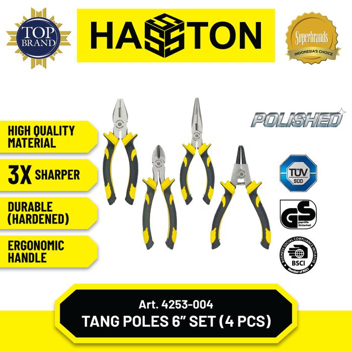 Gambar Hasston Tang Set 4Pcs Poles 6'' / Tang Mini Kombinasi (4253-004) dari Hasston Tools undefined 3 Tokopedia