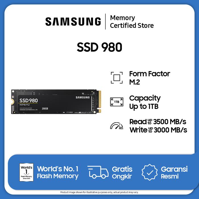 Gambar Samsung SSD 980 NVMe M.2 - 250GB / 500GB / 1TB - 250GB dari Samsung Memory Certified Store undefined Tokopedia