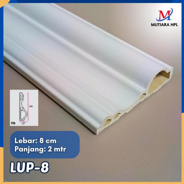 Gambar Termurah !!! Wallmoulding PVC / Lis Moulding Dinding / List profil PVC Dinding / Molding Panel Panjang 2 mtr Lebar 6cm, 8cm - LUP-8 dari FINDRI TOK undefined Tokopedia