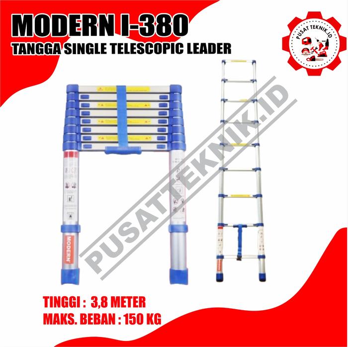 Gambar MODERN TANGGA TELESCOP SINGGLE TANGGA TELESKOPIK MODEL I TELESCOPIC - SINGLE(I) 3.8M dari Pusatteknik undefined Tokopedia