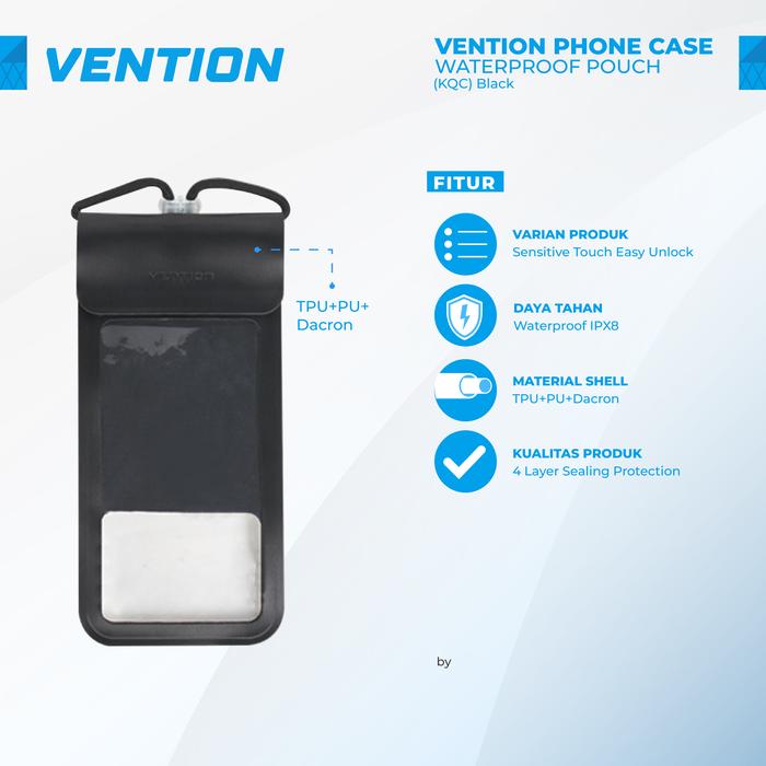 Gambar Vention Waterproof Phone Case Pouch Cellphone Dry Bag Case - Small Size-KQC dari Inprotek undefined Tokopedia
