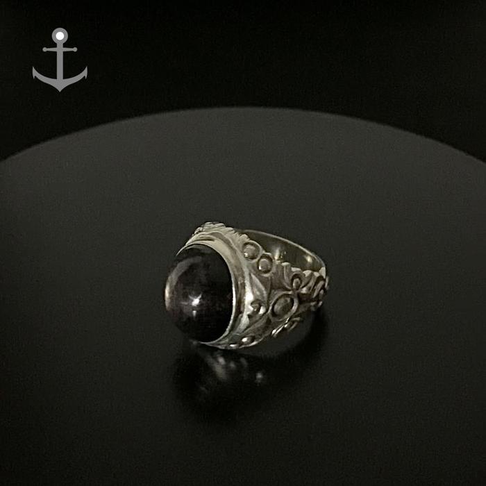 Gambar Cincin perak pria silver ring 925 asli dengan batu natural black star sapphire 14,44 gram bersertifikat laboratorium (batu berasal dari Tanzania) garansi 100% dari Kapten Ring undefined Tokopedia