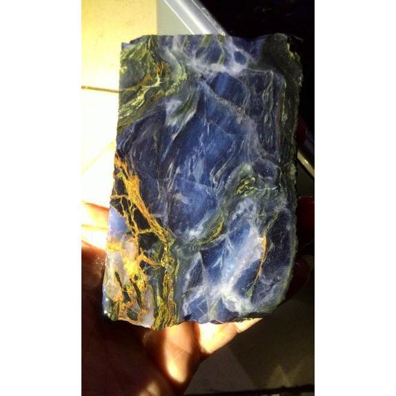 Gambar Bahan / Rough Blue Opal Mizone Kristal Serat Emas dari desifasion undefined Tokopedia