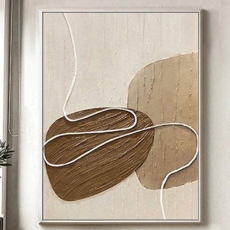 Promo Beige wabi-sabi wall art beige brown abstract painting neutral ...