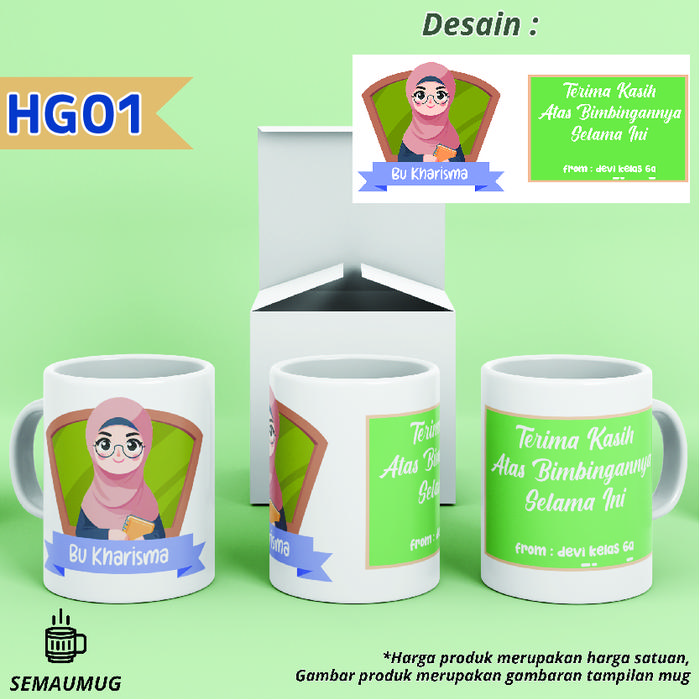 Gambar MUG HARI GURU HADIAH KADO PERPISAHAN TERIMA KASIH GELAS CANGKIR PRINT CUSTOM SEMAUMUG - HG 1, MUG dari semaumug undefined Tokopedia