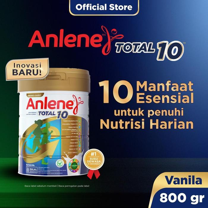 Gambar Anlene Total 10 Susu Bubuk Dewasa Vanila 800g - 10 Manfaat Esensial Tinggi Kalsium dan Protein - Default dari mariahmartshop undefined Tokopedia